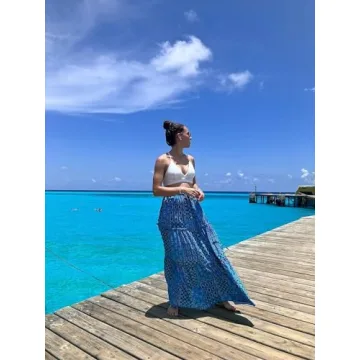 EARKOHA Casual High Waist Maxi Skirt with Pockets