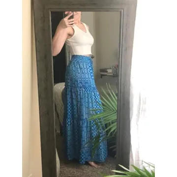 EARKOHA Casual High Waist Maxi Skirt with Pockets