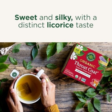 Organic Throat Coat Tea for Soothing Wellness 48 Bags