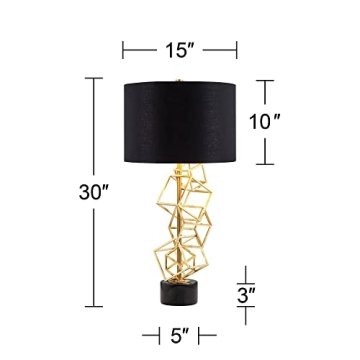 Possini Euro OVO Modern Table Lamp Gold Metal Design