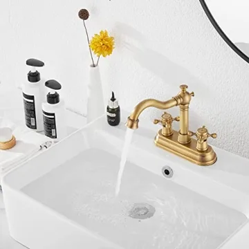 Antique Brass Bathroom Faucet with 360° Swivel Spout