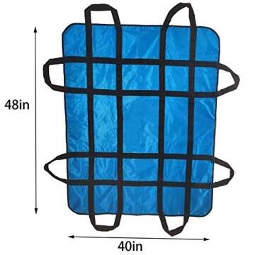 Positioning Bed Pad with Handles 48" X 40" Incontinence Mattress Bedding Protector Liner Underpad Straps for Easy Lift & Transfer Reusable Washable Hospital Quality