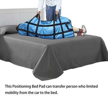 Positioning Bed Pad with Handles 48" X 40" Incontinence Mattress Bedding Protector Liner Underpad Straps for Easy Lift & Transfer Reusable Washable Hospital Quality