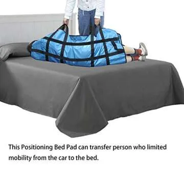 Positioning Bed Pad with Handles 48" X 40" Incontinence Mattress Bedding Protector Liner Underpad Straps for Easy Lift & Transfer Reusable Washable Hospital Quality