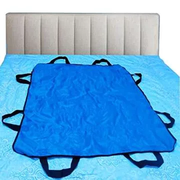 Positioning Bed Pad with Handles 48" X 40" Incontinence Mattress Bedding Protector Liner Underpad Straps for Easy Lift & Transfer Reusable Washable Hospital Quality