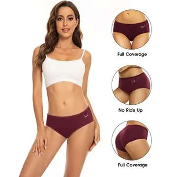 Benirap Soft Cotton Hipster Panties for Women – 5 Pack