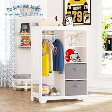 UTEX Kids Dress Up Storage with Full Length Mirror