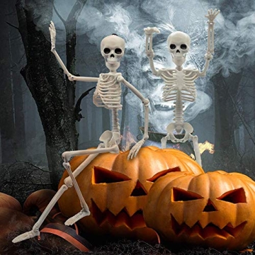 BOMPOW 15" Posable Skeletons Perfect for Halloween Fun