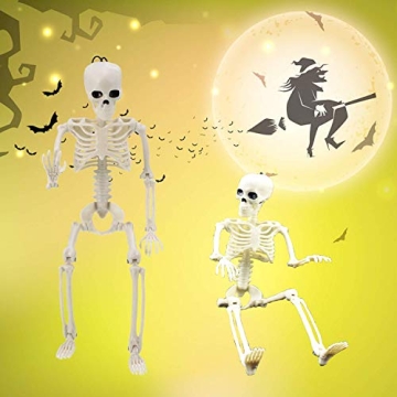 BOMPOW 15" Posable Skeletons Perfect for Halloween Fun