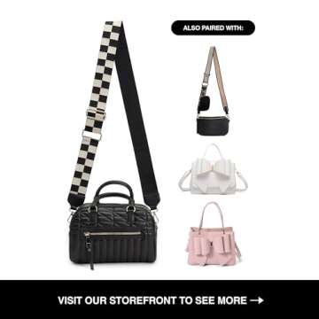 Like Dreams Wide Shoulder Adjustable Checks Straps for Crossbody Canvas Bag Handbag Replacement Stra...