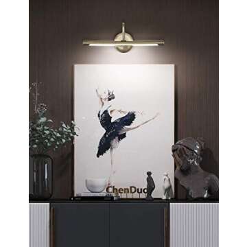 JOOSENLUX Modern LED Picture Lights Fixtures,Art Decor Metal Artwork Mini Accent Spotlights 16.54" Inch,7W(45W Eqv.),Natural White 3000K,Hardwire Swing Arm, Antique Bronze Finish