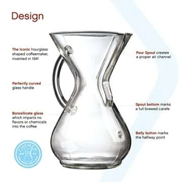 Chemex Pour-Over Glass Coffeemaker - 6-Cup Elegant Design