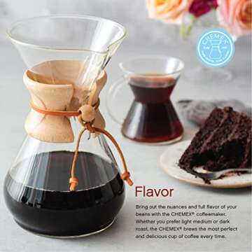 Chemex Pour-Over Glass Coffeemaker - 6-Cup Elegant Design