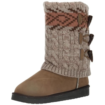 MUK LUKS Women's Cheryl Fashion Boot in Oatmeal - Stylish Comfort Size 8