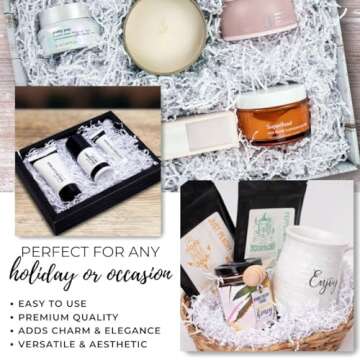 White Crinkle Cut Paper Shred Filler for Gift Wrapping