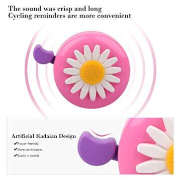 U-LIAN Kids Bike Bell and Streamers for Girls-1 Pack Bicycle Bell with 2 Pack Handlebar Streamers Sc...