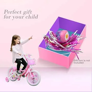 U-LIAN Kids Bike Bell and Streamers for Girls-1 Pack Bicycle Bell with 2 Pack Handlebar Streamers Scooter Tassels for Children's Bike Accessories