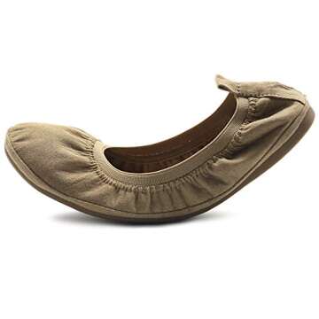 Ollio Women's Shoes Faux Suede Comfort Ballet Flat