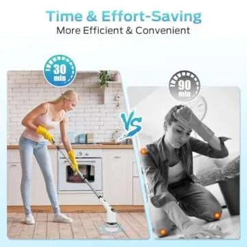 RLSOO Electric Spin Scrubber: Cordless Brush with 8 Heads & Adjustable Speeds