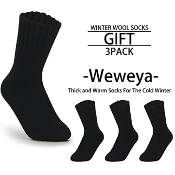 Weweya Womens Boot Socks Warm Winter Plush Cabin Socks Thermal Thick Wool Sock Soft Christmas Gift f...