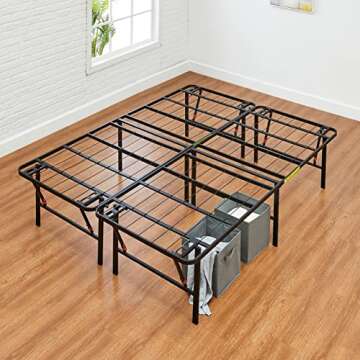 Amazon Basics Bed Frame with Storage, Foldable Metal Platform, Sturdy Steel, No Box Spring Needed, 1...