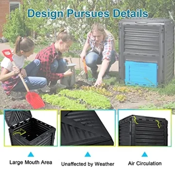 Azaeahom Garden Compost Bin 80 Gallon for Easy Composting