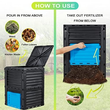 Azaeahom Garden Compost Bin 80 Gallon for Easy Composting