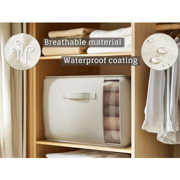 TomVista Large Canvas Storage Bags – Durable, Versatile & Clear Window – 3 Pack