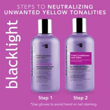 Oligo Professionnel - Blacklight Violet Shampoo - Sulfate-Free Purple Shampoo for blondes - Vegan - Eliminate Yellow Tones - Refresh Faded Highlights - Argan oil - Hydrating Formula - 8.5oz