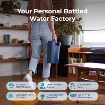 Bluevua RO100ROPOT-Travel: Compact 6-Stage Reverse Osmosis Water Filter for Home & Travel