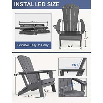 Marvoware Folding Adirondack Chairs for Outdoor Comfort