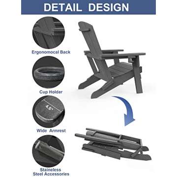 Marvoware Folding Adirondack Chairs for Outdoor Comfort