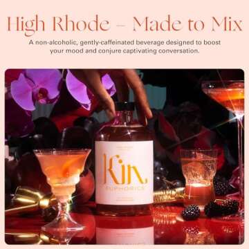Kin Euphorics High Rhode Non-Alcoholic Aperitif | Elevate Your Social Hour | Adaptogens, Nootropics ...