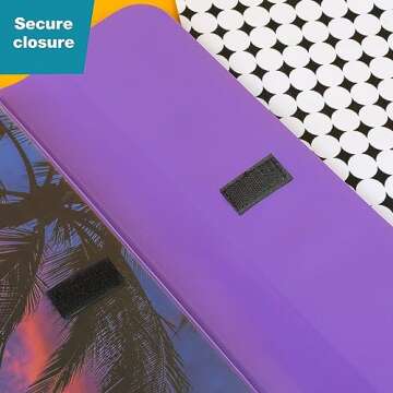 Mead Trapper Keeper Binder, Retro Design, 1 Inch Binder, 2 Folders and Extra Pocket, Metal Rings and Spring Clip, Secure Storage, Palm Trees, Mead School Supplies (260038FDE1-ECM)