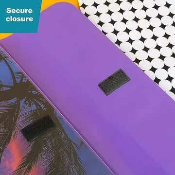 Mead Trapper Keeper Binder, Retro Design, 1 Inch Binder, 2 Folders and Extra Pocket, Metal Rings and Spring Clip, Secure Storage, Palm Trees, Mead School Supplies (260038FDE1-ECM)