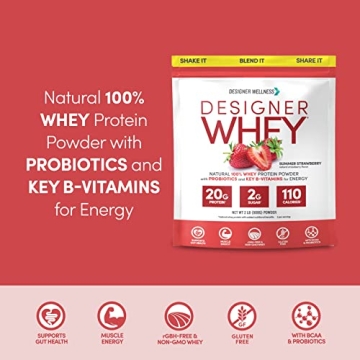 Designer Whey Natural Protein Powder, Gluten-Free & Probiotic