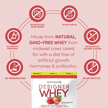 Designer Whey Natural Protein Powder, Gluten-Free & Probiotic