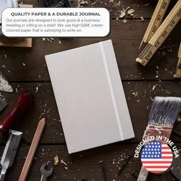 Portage Blank Hardcover Aesthetic Notebook - 224 Pages, Cream Pages, Durable Design