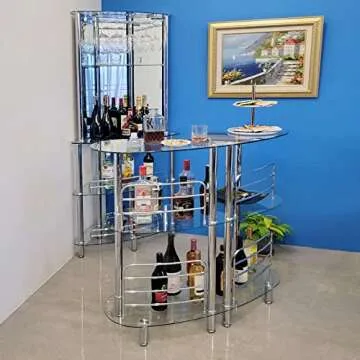 Mango Steam Home Bar Table - Contemporary Liquor Storage Unit