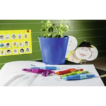 STABILO Ergonomic Mechanical Pencil EASYergo 3.15 - Right-Handed - Light Blue/Dark Blue + Sharpener