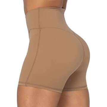 Sunzel High Waist Crossover Biker Shorts for Women | Comfort