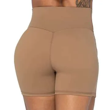 Sunzel High Waist Crossover Biker Shorts for Women | Comfort