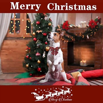 Unique Style Paws Christmas Dog Collar with Bow Tie