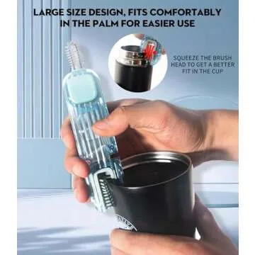 VIDONIO 4 in 1 Bottle Gap Cleaning Brush - 2 PCS Multifunctional Cup Lid Cleaning Tools, Mutipurpose Tiny Silicone Cup Holder Cleaner Nipple Cleaning Brush, Home Kitchen Cleaning Tools