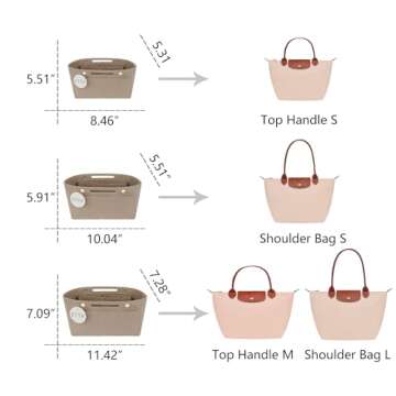 ETTP Purse Organizer Insert for Longchamp Bags and More