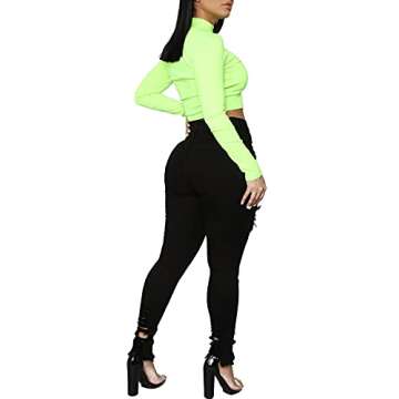 ZERMOM Women's Ripped Skinny Jeans - Stylish & Comfortable Denim