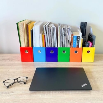 Evelots Colorful File Holder Set for Organization on Desks