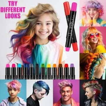 Jim&Gloria Dustless Hair Chalk - Washable Fun for Kids