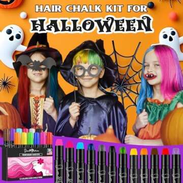 Jim&Gloria Dustless Hair Chalk - Washable Fun for Kids