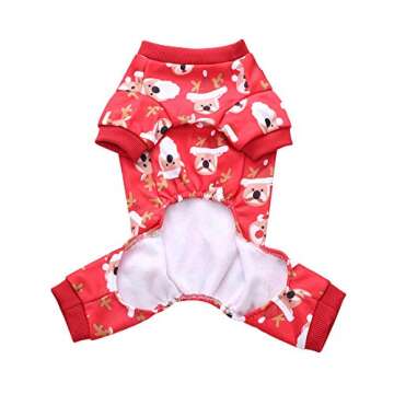 BWOGUE Small Pet Dogs Christmas Costumes Cute Santa Claus Rudolph Reindeer Xmas Pet Clothes for Dog Pajamas Soft Suit Shirts,Large